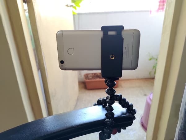 Smartphone attached to Joby Gorillapod